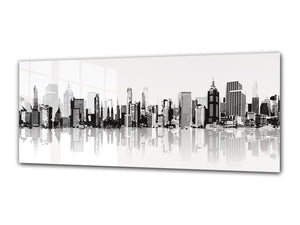 Glass Print Wall Art – Image on Glass 125 x 50 cm (≈ 50” x 20”) ; City 40