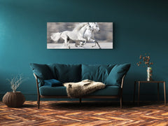 Glass Print Wall Art – Image on Glass 125 x 50 cm (? 50” x 20”) ; Horses 8