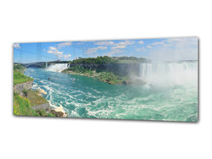 Glass Print Wall Art – Image on Glass 125 x 50 cm (? 50” x 20”) ; Waterfall