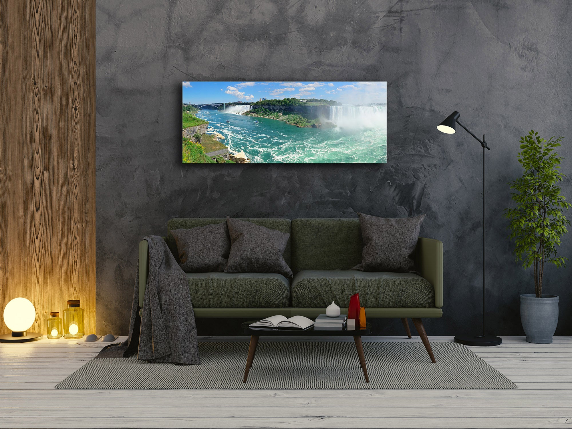 Glass Print Wall Art – Image on Glass 125 x 50 cm (? 50” x 20”) ; Waterfall