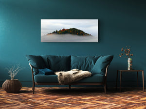 Glass Picture Toughened Wall Art – Available in 5 different sizes – Nature Series 01D: Hill in the foggy clouds