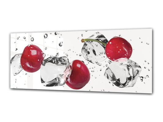 Glass Print Wall Art – Image on Glass 125 x 50 cm (? 50” x 20”) ; Cherries