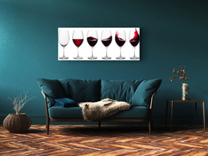 Glass Print Wall Art – Image on Glass 125 x 50 cm (≈ 50” x 20”) ; Wine