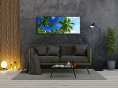 Glass Print Wall Art – Image on Glass 125 x 50 cm (? 50” x 20”) ; Palm Trees 3