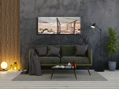 Wall Art Glass Print Picture 125 x 50 cm (? 50” x 20”) ; Beach 9