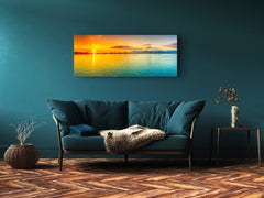 Glass Print Wall Art – Image on Glass 125 x 50 cm (? 50” x 20”) ; Sunset 10