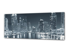 Glass Print Wall Art – Image on Glass 125 x 50 cm (? 50” x 20”) ; City by Night 28