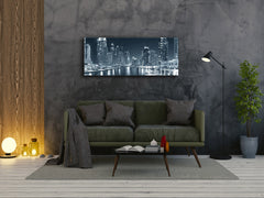 Glass Print Wall Art – Image on Glass 125 x 50 cm (? 50” x 20”) ; City by Night 28
