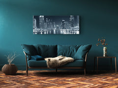 Glass Print Wall Art – Image on Glass 125 x 50 cm (? 50” x 20”) ; City by Night 28