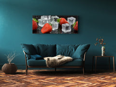 Glass Print Wall Art – Image on Glass 125 x 50 cm (? 50” x 20”) ; Strawberries