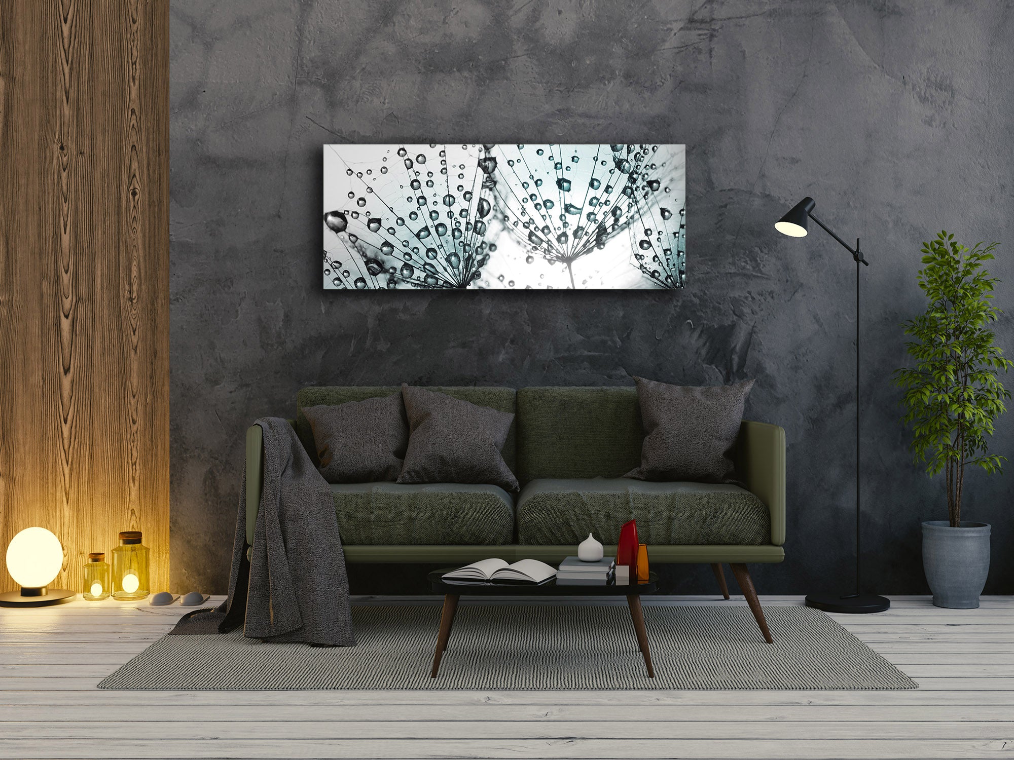 Glass Print Wall Art – Image on Glass 125 x 50 cm (? 50” x 20”) ; Dandelion 7