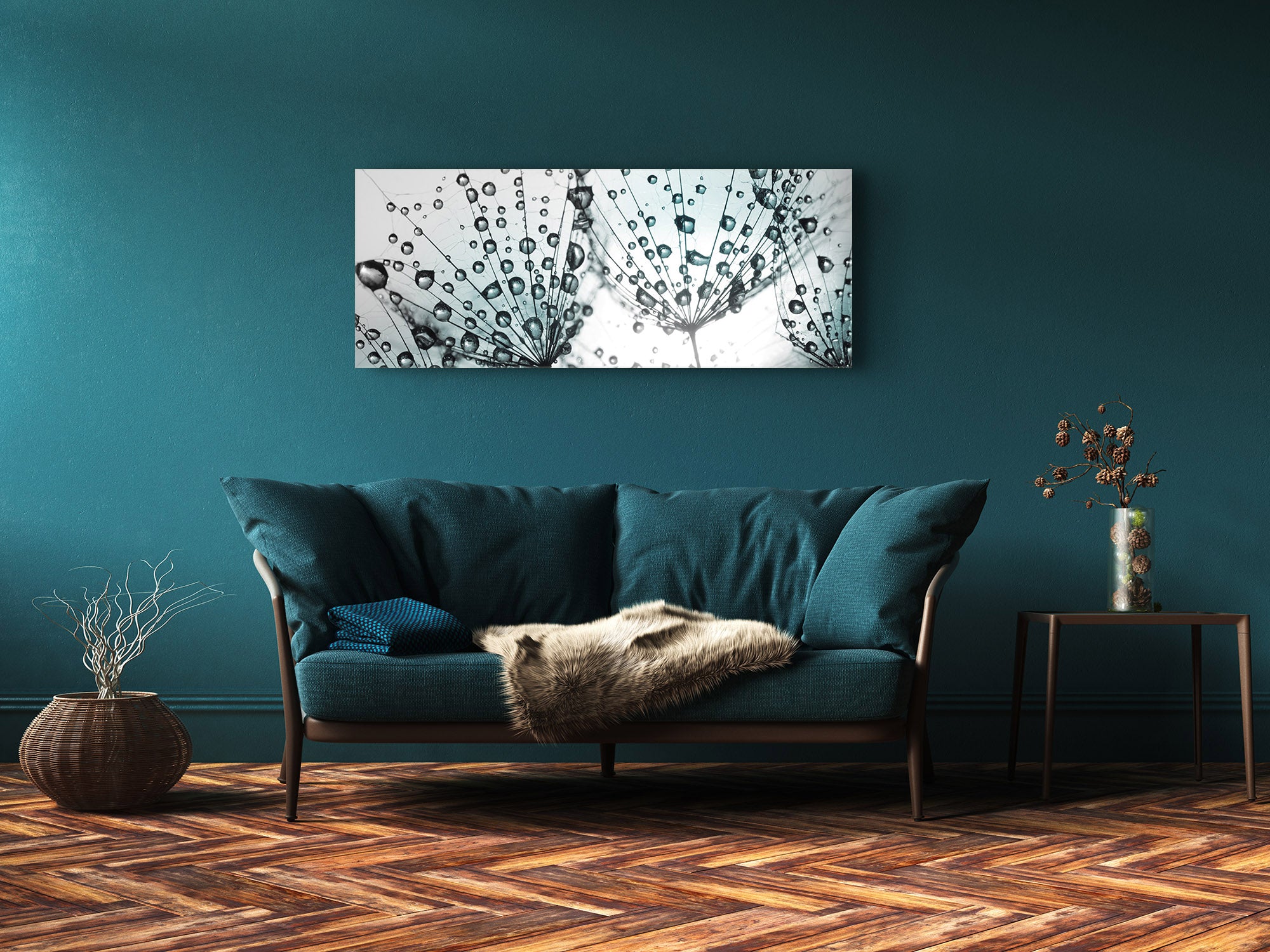 Glass Print Wall Art – Image on Glass 125 x 50 cm (? 50” x 20”) ; Dandelion 7