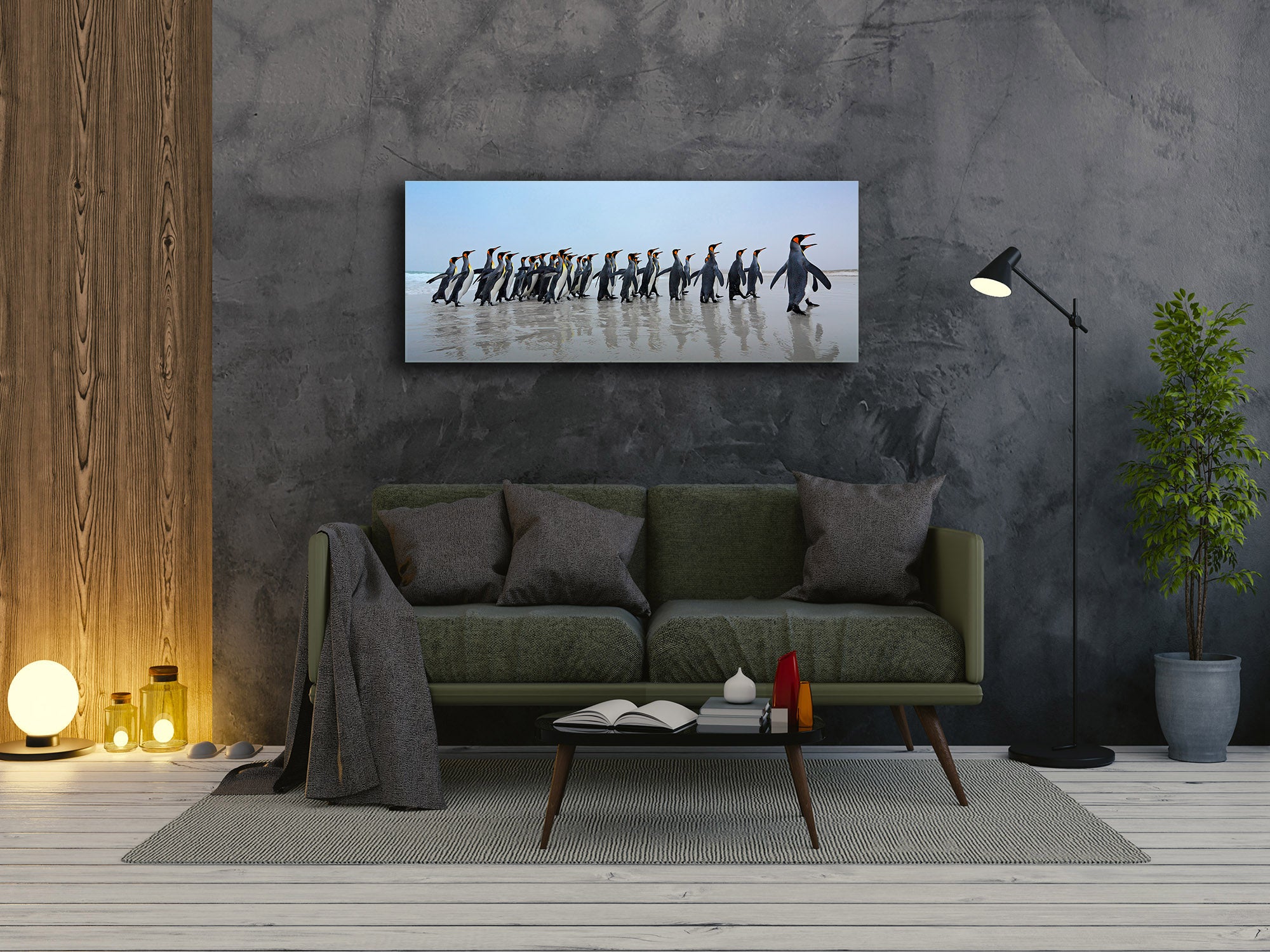 Wall Art Glass Print Picture – Available in 5 different sizes – Animals Series 02: Group of King penguins