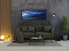 Graphic Art Print on Glass – Available in 5 different sizes – Nature Series 01B: Highland landscape by night