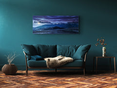 Graphic Art Print on Glass – Available in 5 different sizes – Nature Series 01B: Highland landscape by night