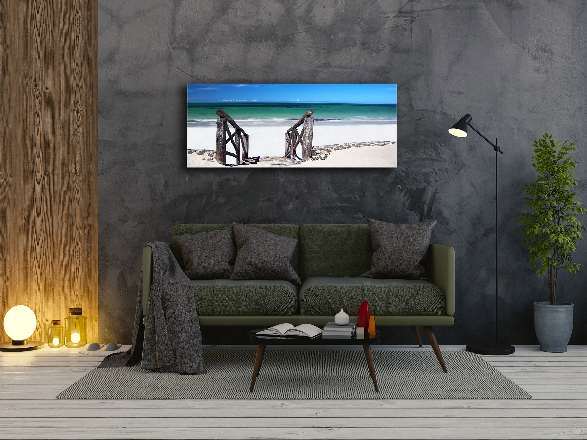 Glass Print Wall Art – Image on Glass 125 x 50 cm (? 50” x 20”) ; Beach 2