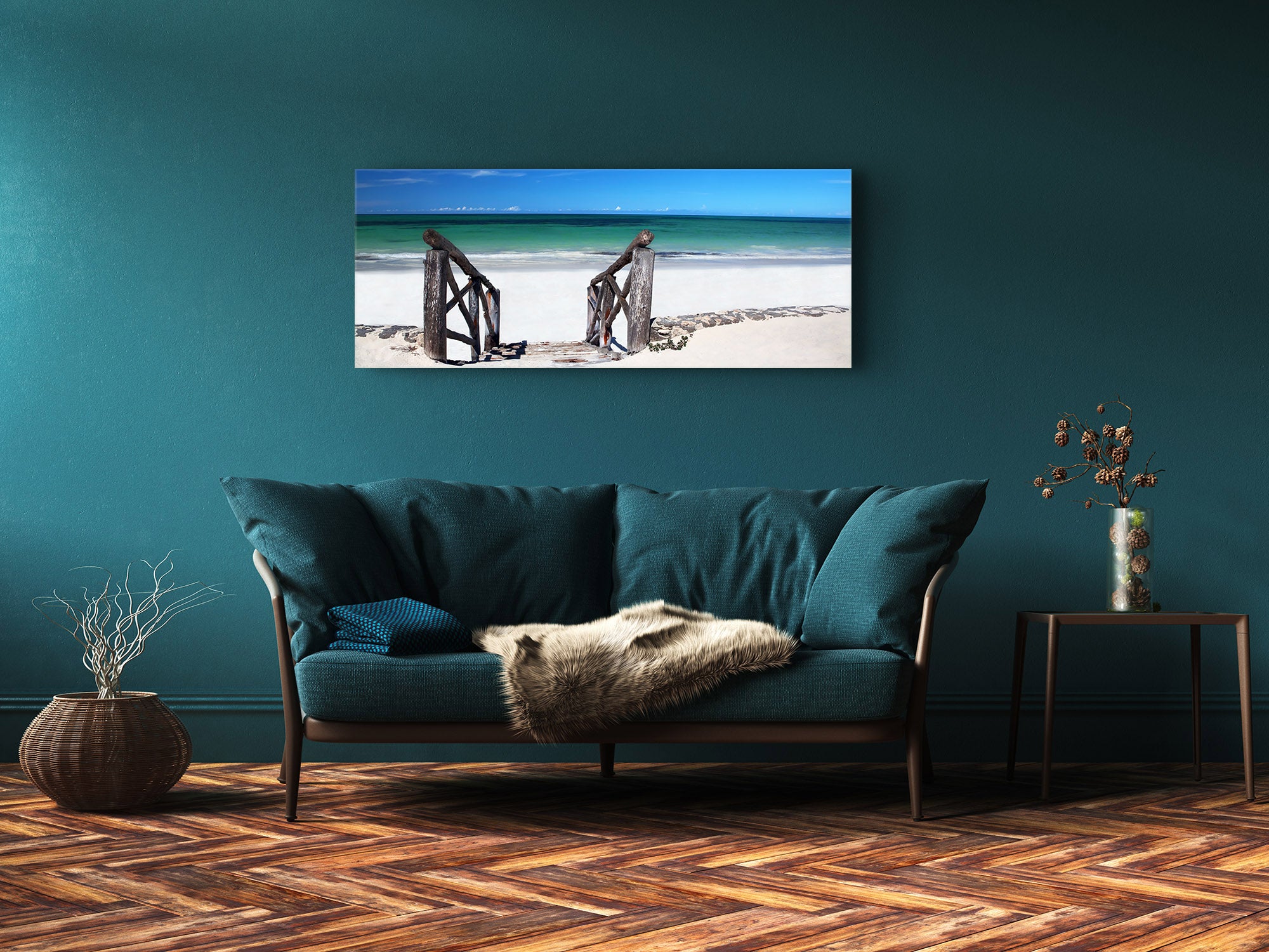 Glass Print Wall Art – Image on Glass 125 x 50 cm (? 50” x 20”) ; Beach 2