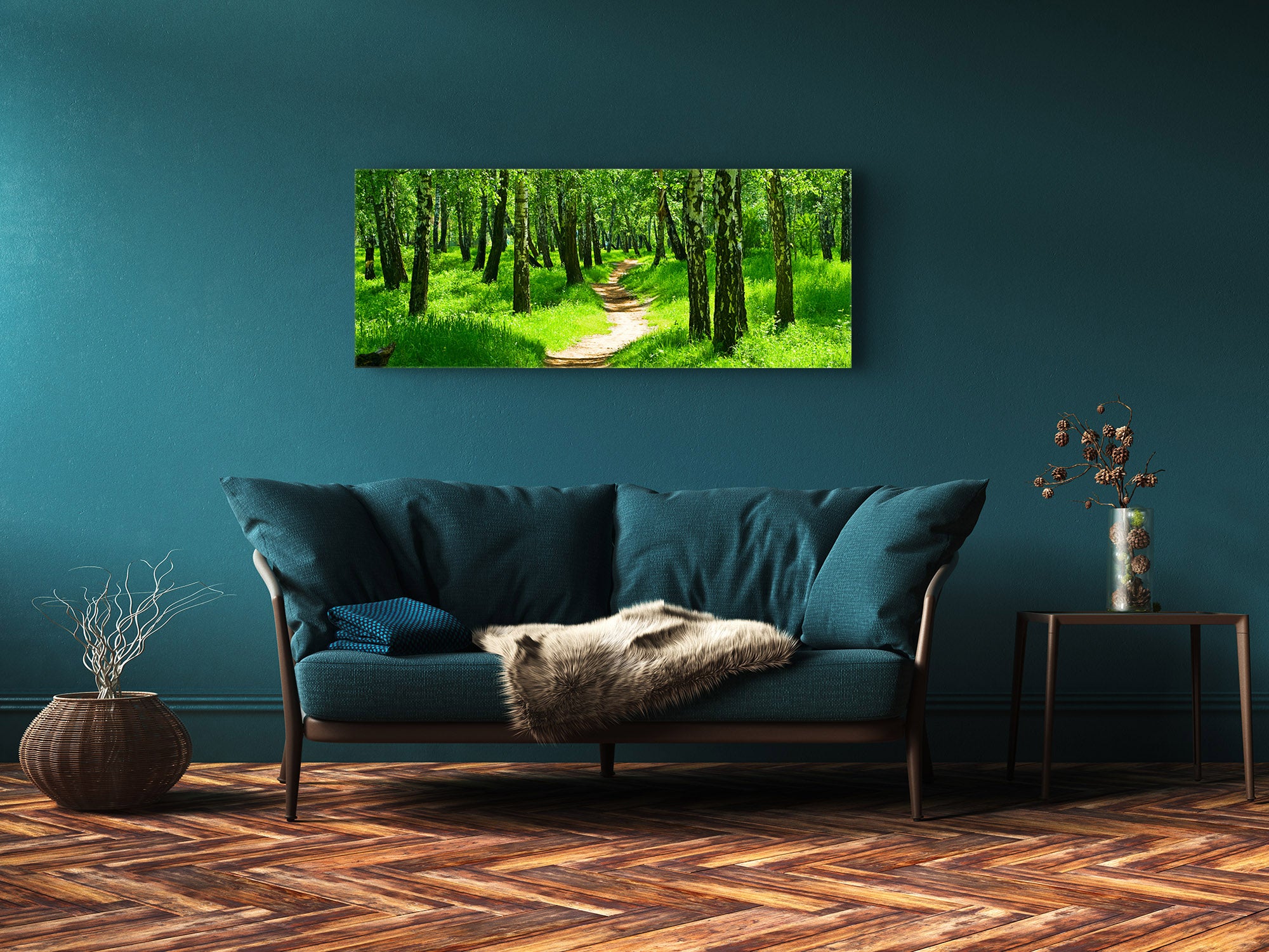 Glass Print Wall Art – Image on Glass 125 x 50 cm (? 50” x 20”) ; Forest 9