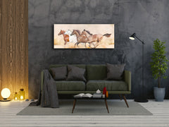Glass Print Wall Art – Image on Glass 125 x 50 cm (? 50” x 20”) ; Horses 7