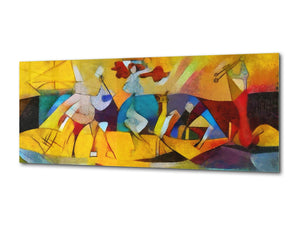 Wall Art Glass Print Canvas Picture – Available in 5 different sizes – Miscellanous Series 05: Abstract style of Kandinsky