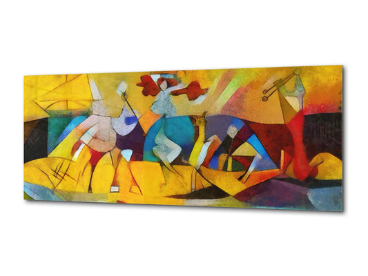 Wall Art Glass Print Canvas Picture – Available in 5 different sizes – Miscellanous Series 05: Abstract style of Kandinsky