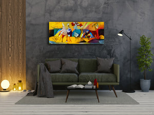 Wall Art Glass Print Canvas Picture – Available in 5 different sizes – Miscellanous Series 05: Abstract style of Kandinsky