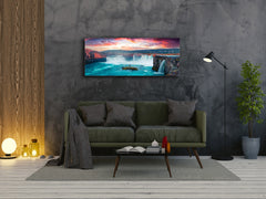 Modern Glass Picture – Available in 5 different sizes – Nature Series 01C: Colorful sunset in Iceland