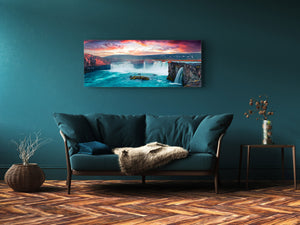 Modern Glass Picture – Available in 5 different sizes – Nature Series 01C: Colorful sunset in Iceland