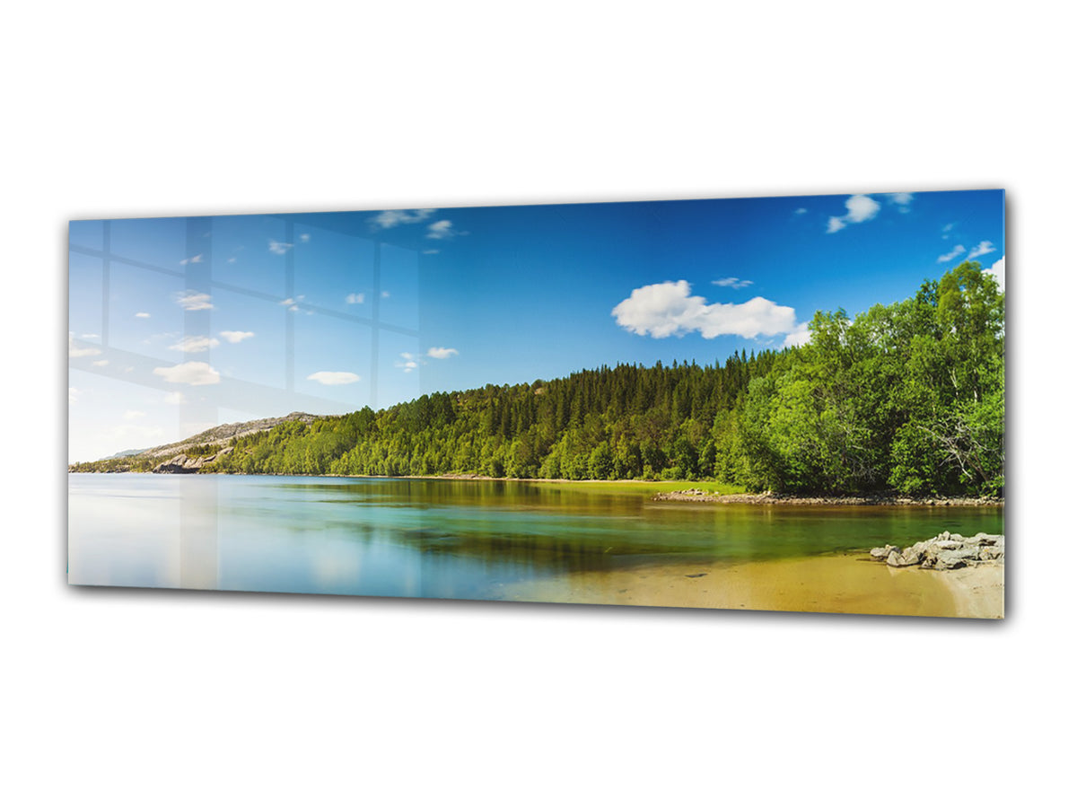 Glasdruck-Wandkunst – Bild auf Glas 125 x 50 cm (≈ 50” x 20”) ; See 11