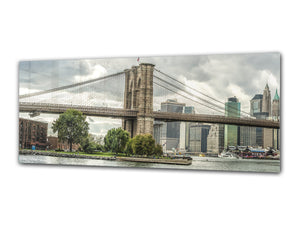 Glass Print Wall Art – Image on Glass 125 x 50 cm (≈ 50” x 20”) ; Bridge 16