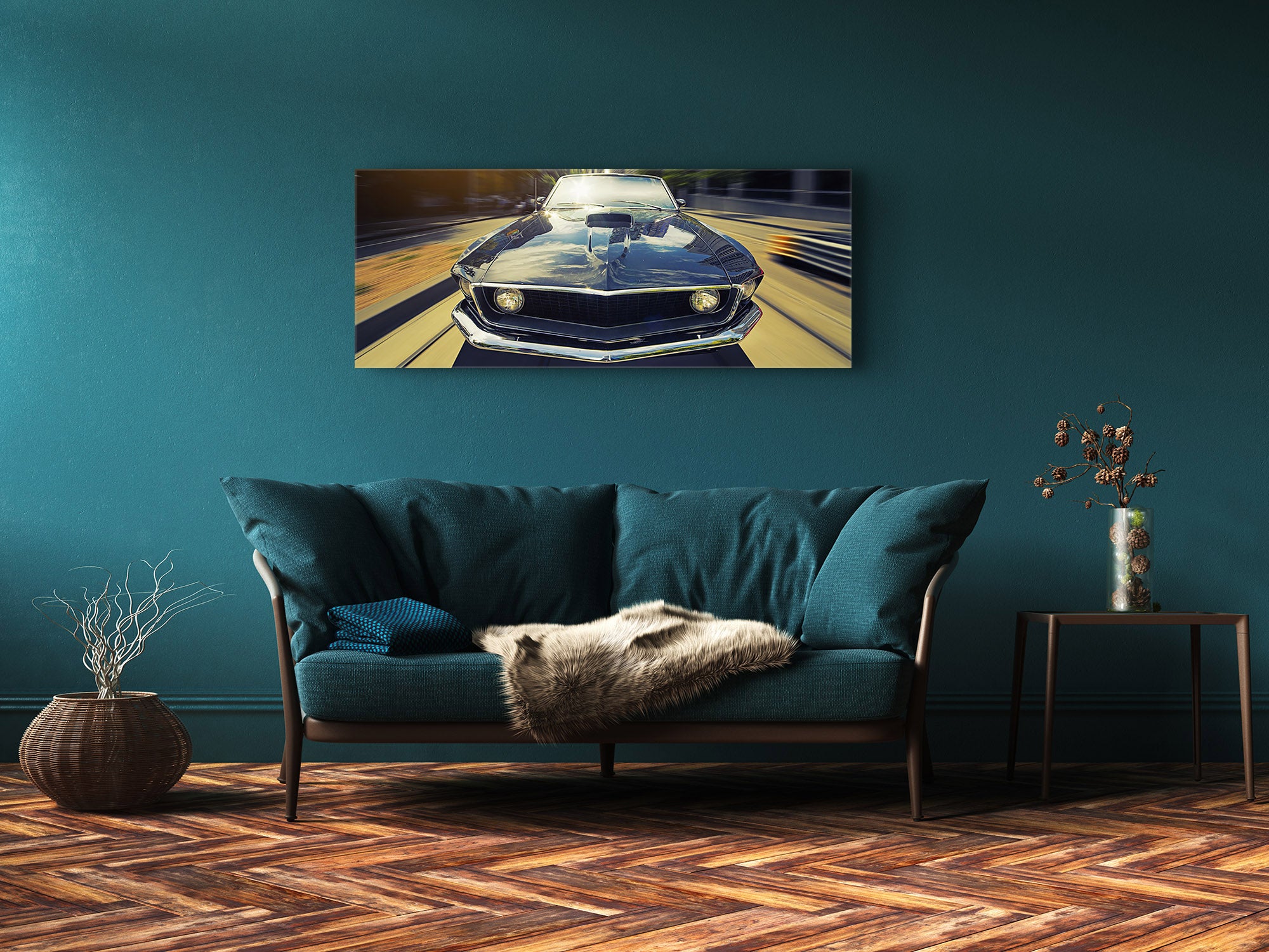 Glass Print Wall Art – Image on Glass 125 x 50 cm (? 50” x 20”) ; Car 2