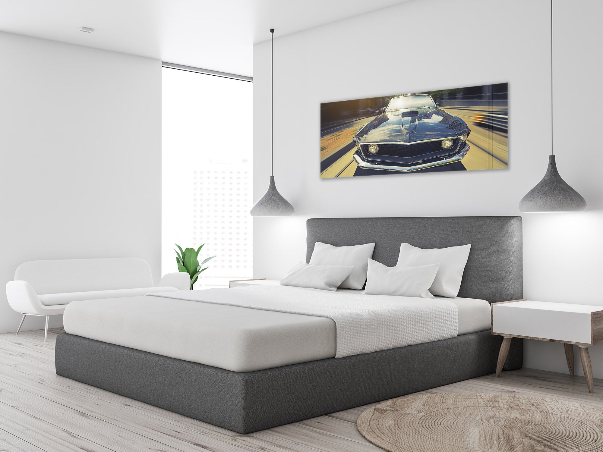 Glass Print Wall Art – Image on Glass 125 x 50 cm (? 50” x 20”) ; Car 2