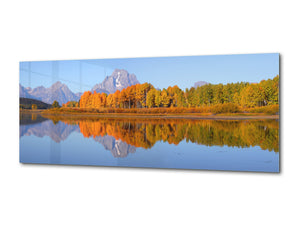 Graphic Art Print on Glass – Available in 5 different sizes – Nature Series 01B: Grand Tetons National Park
