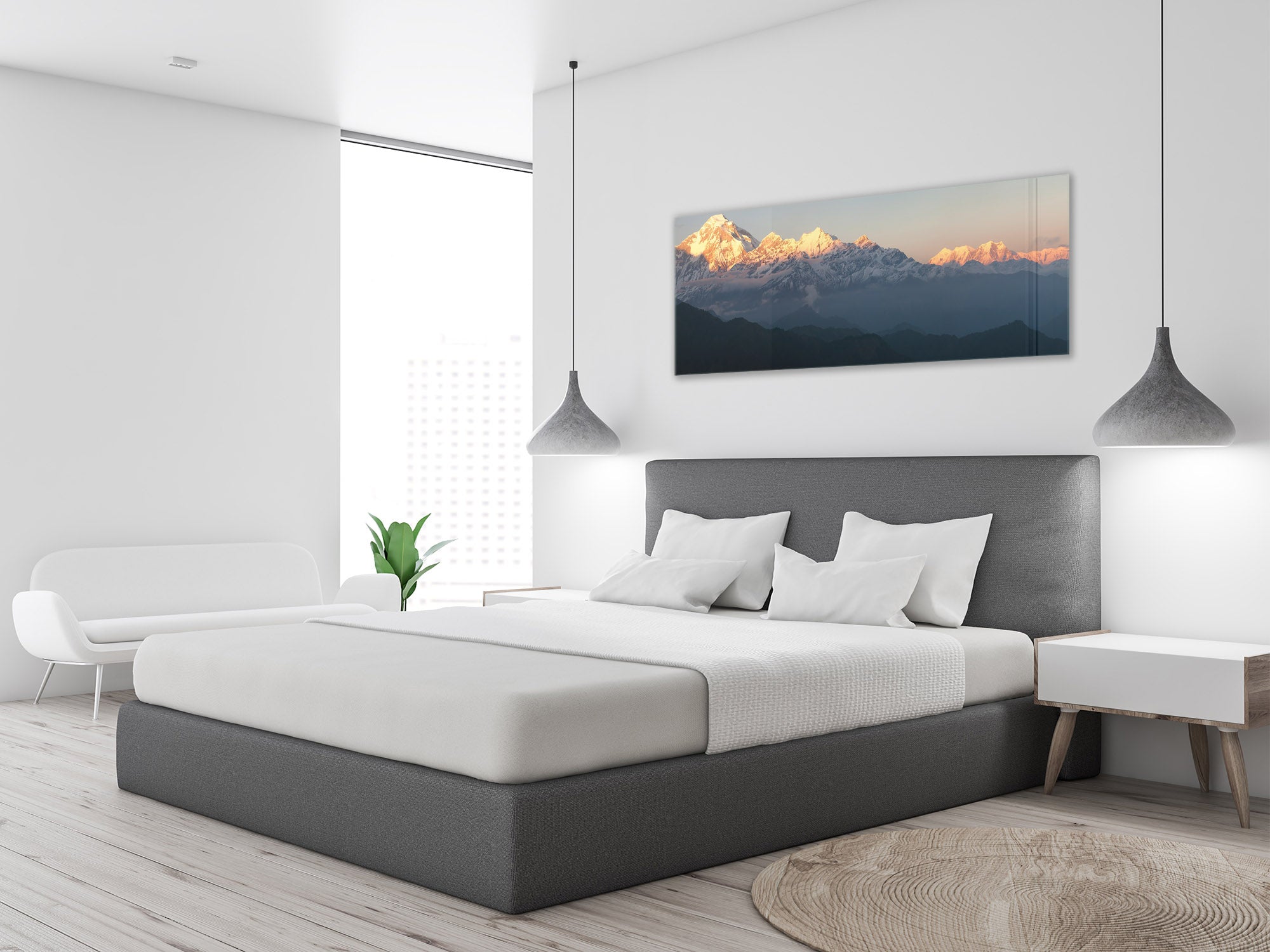 Glass Print Wall Art – Image on Glass 125 x 50 cm (? 50” x 20”) ; Mountains 24