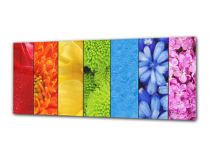 Glass Print Wall Art – Image on Glass 125 x 50 cm (≈ 50” x 20”) ; Flower 18