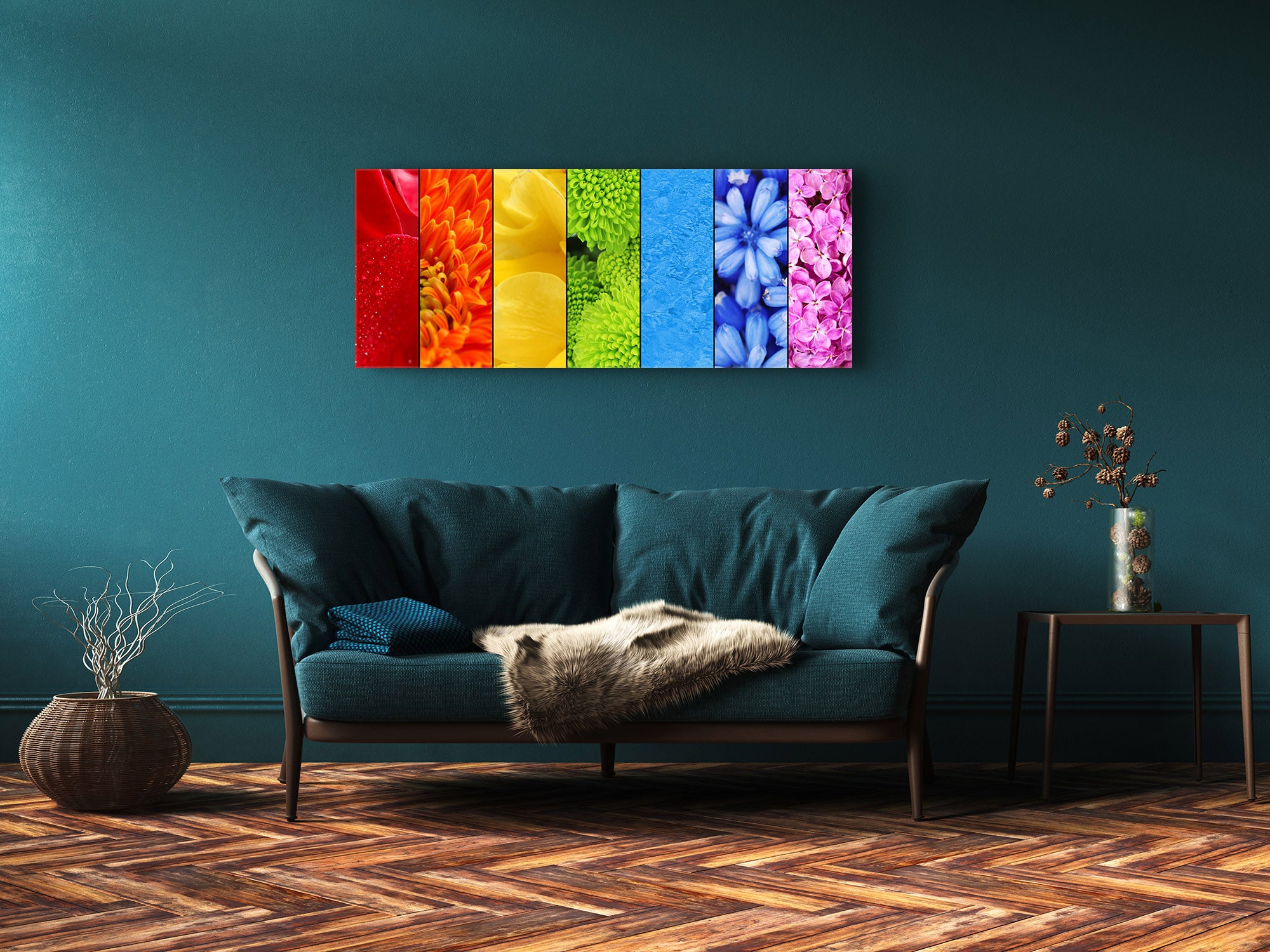 Glass Print Wall Art – Image on Glass 125 x 50 cm (? 50” x 20”) ; Flower 18