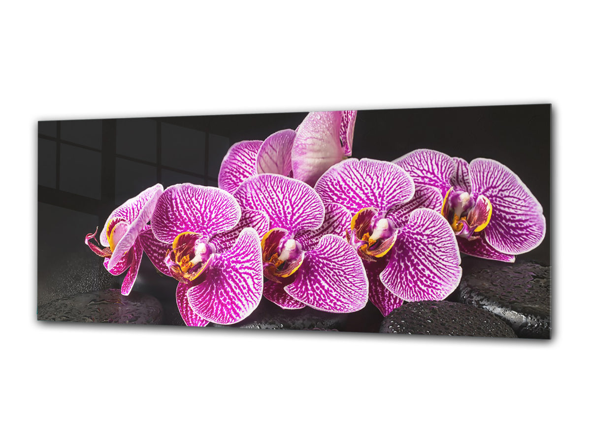 Glass Print Wall Art – Image on Glass 125 x 50 cm (? 50” x 20”) ; Orchid 7