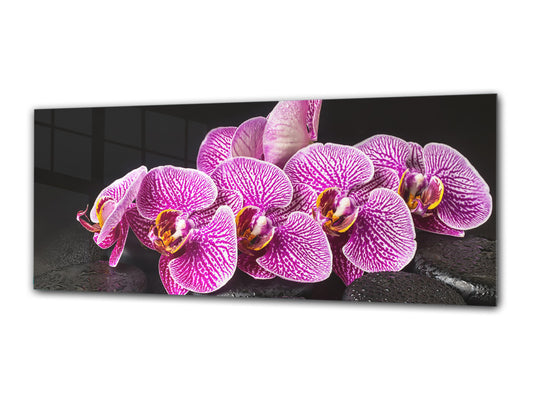 Glass Print Wall Art – Image on Glass 125 x 50 cm (? 50” x 20”) ; Orchid 7