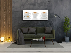 Glass Print Wall Art – Image on Glass 125 x 50 cm (≈ 50” x 20”) ; Coffee 2