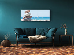 Glass Print Wall Art – Image on Glass 125 x 50 cm (? 50” x 20”) ; Stones