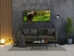Glass Print Wall Art – Image on Glass 125 x 50 cm (? 50” x 20”) ; Bear
