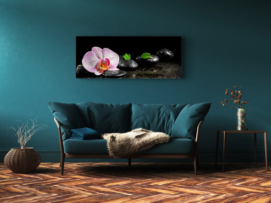 Glass Print Wall Art – Image on Glass 125 x 50 cm (? 50” x 20”) ; Orchid 9
