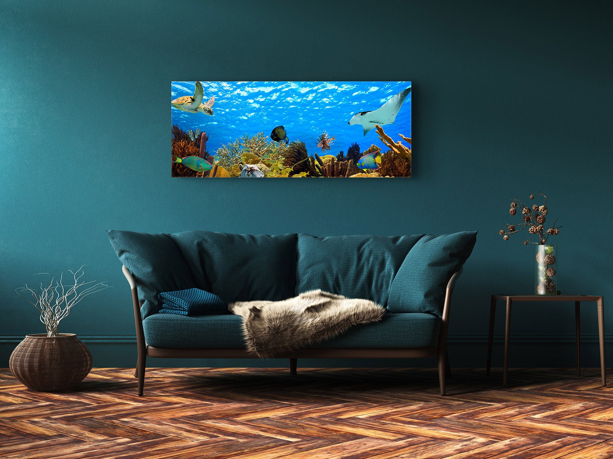 Glass Print Wall Art – Image on Glass 125 x 50 cm (? 50” x 20”) ; Water 2