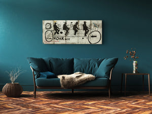 Wall Art Glass Print Canvas Picture – Available in 5 different sizes – Miscellanous Series 05: Sports bike in the style of graffiti