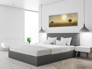 Glass Picture Wall Art  – Available in 5 different sizes – Nature Series 01D: Meadow at sunrise