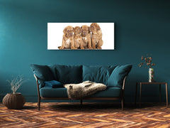 Glass Print Wall Art – Image on Glass 125 x 50 cm (? 50” x 20”) ; Puppies
