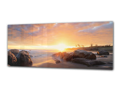 Glass Print Wall Art – Image on Glass 125 x 50 cm (? 50” x 20”) ; Sunset 13