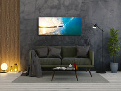 Glass Print Wall Art – Image on Glass 125 x 50 cm (? 50” x 20”) ; Waves