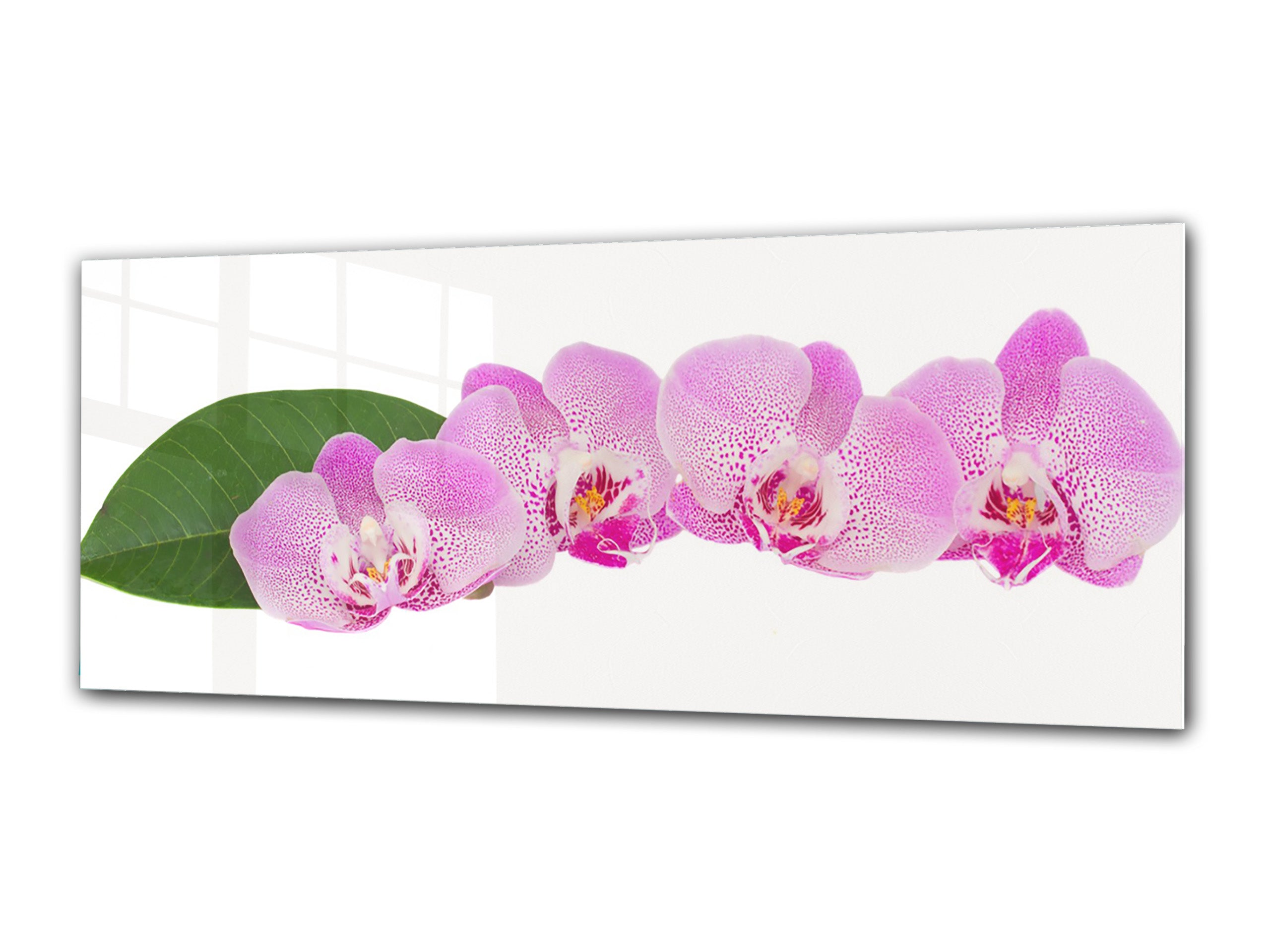 Glass Print Wall Art – Image on Glass 125 x 50 cm (? 50” x 20”) ; Orchid 8