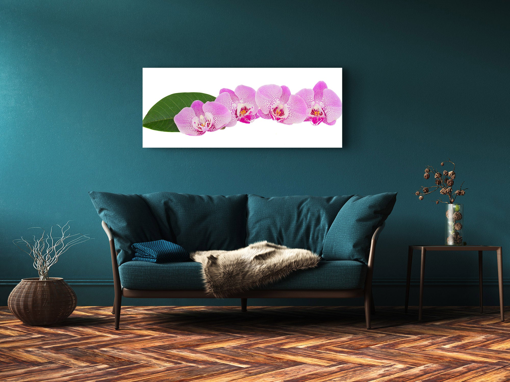 Glass Print Wall Art – Image on Glass 125 x 50 cm (? 50” x 20”) ; Orchid 8